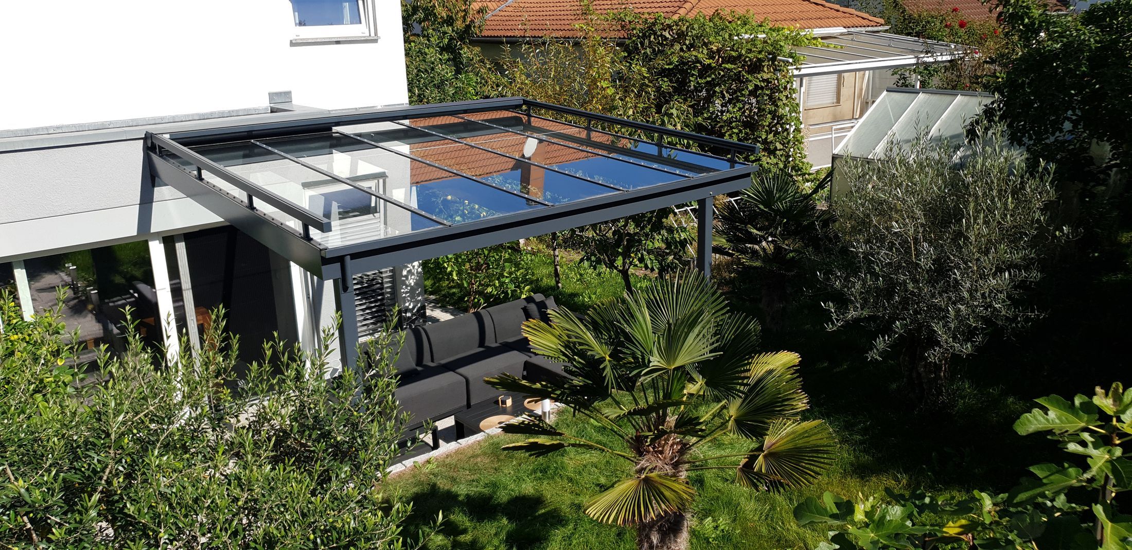 Terrassenüberdachung mit Glasdach