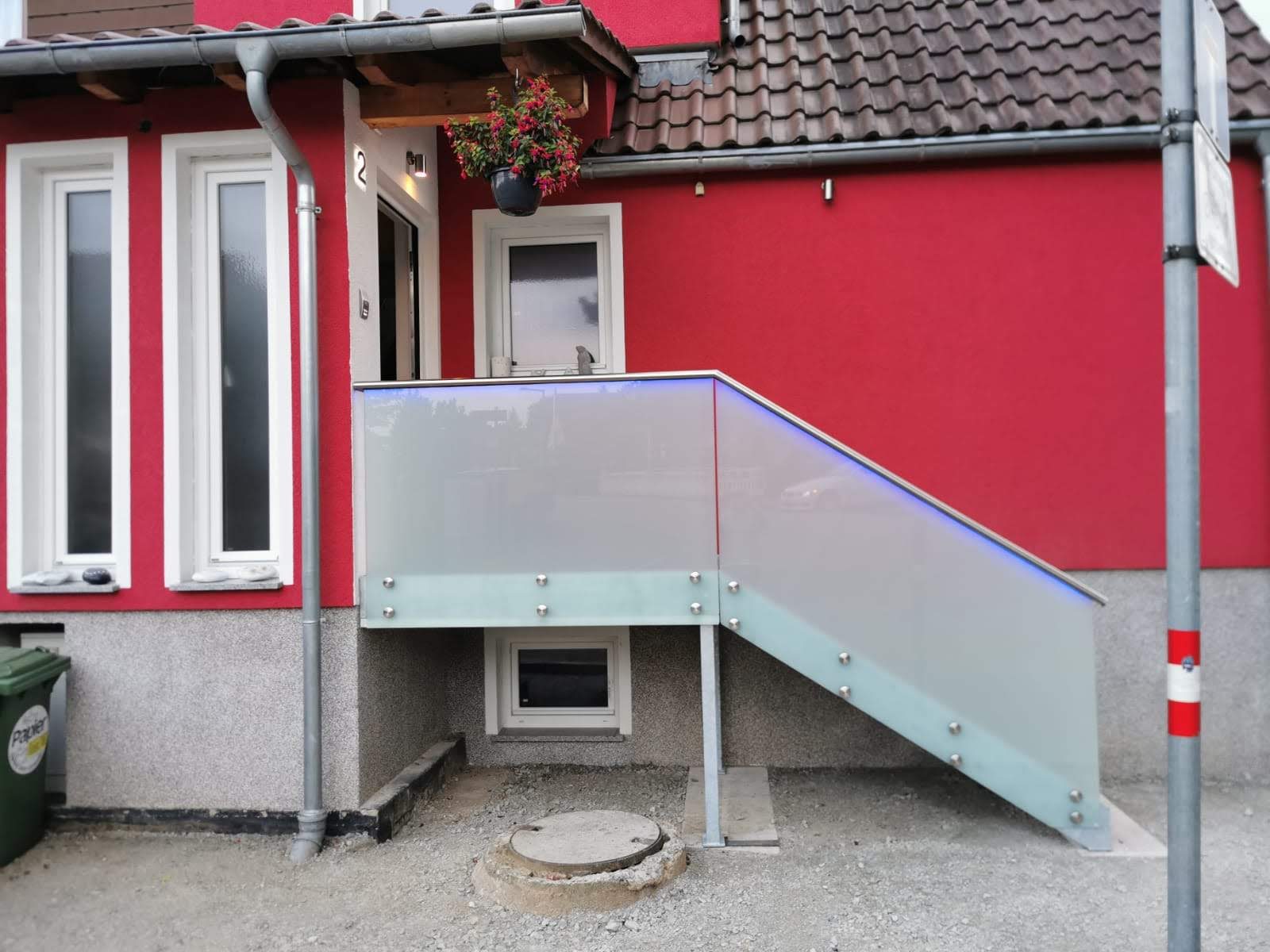 Geländer mit LED-Beleuchtung